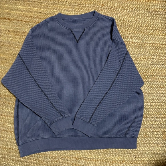 aerie Sweaters - Aerie Oversized Waffle Knit Blue Sweater Size XL